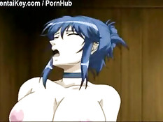 Парень в костюме наслаждается минетом и трахает сисястую девушку