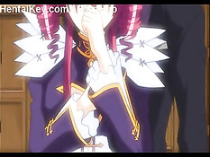 Ласкал большую грудь и письку хентай девке с красными волосами