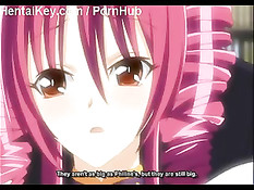 Ласкал большую грудь и письку хентай девке с красными волосами