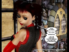 Красная шапочка из 3D комикса трахается с девушкой и с монстром