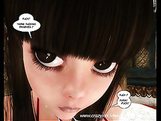 Красная шапочка из 3D комикса трахается с девушкой и с монстром