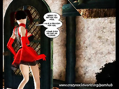 Красная шапочка из 3D комикса трахается с девушкой и с монстром