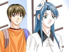 Грудастая хентай женщина зашла в ванну к парню и сделала минет