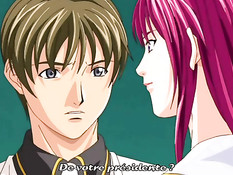 Грудастая хентай женщина зашла в ванну к парню и сделала минет