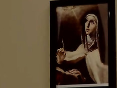 Две развратные грудастые монахини снимают одежду и трахаются