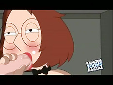 Мег Гриффин делает минет Крису и получает сперму в бритую пизду