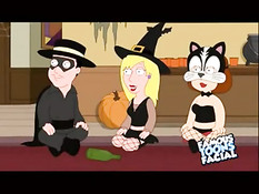 Мег Гриффин делает минет Крису и получает сперму в бритую пизду