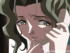 Пацан уложил хентай девку на кровать и засадил в волосатую киску