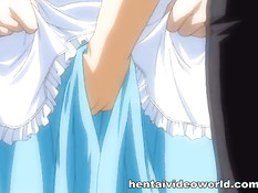 Он всунул вибратор сексуальной хентай горничной и отодрал раком