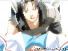 Он всунул вибратор сексуальной хентай горничной и отодрал раком