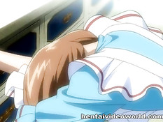 Он всунул вибратор сексуальной хентай горничной и отодрал раком