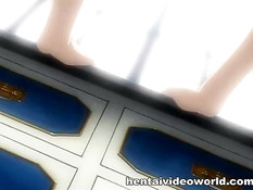 Он всунул вибратор сексуальной хентай горничной и отодрал раком