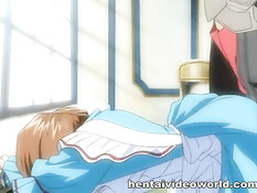 Он всунул вибратор сексуальной хентай горничной и отодрал раком