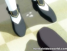 Он всунул вибратор сексуальной хентай горничной и отодрал раком