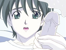 Парень пососал соски хентай девчонке и дал ей отсосать свой член