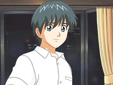 Парень пососал соски хентай девчонке и дал ей отсосать свой член