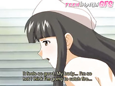 Доктор уложил сексуальную хентай медсестру на койку и оттрахал