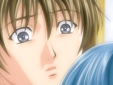 Две грудастые хентай девчонки по очереди прыгают на члене парня