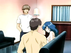 Парень оттрахал аниме девушку с синими волосами и залил спермой