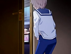 Грудастая хентай мама вымыла мальчика в ванной и подрочила член