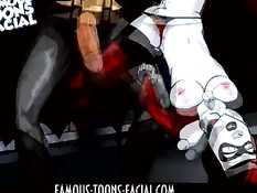 Суперзлодейка Harley Quinn вынуждена отсасывать пенис Бэтмену