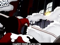 Суперзлодейка Harley Quinn вынуждена отсасывать пенис Бэтмену