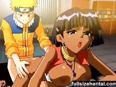 Наруто Удзумаки делает подруге куннилингус и трахает в позе раком