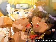 Наруто Удзумаки делает подруге куннилингус и трахает в позе раком