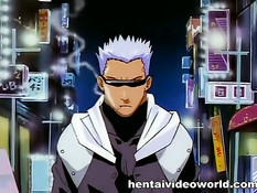 Парень в очках занимается любовью сразу с двумя хентай девками