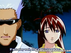 Парень в очках занимается любовью сразу с двумя хентай девками