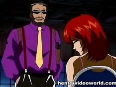 Связанным хентай девкам вставляют вибратор в пизду и хуй в анус