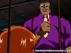 Связанным хентай девкам вставляют вибратор в пизду и хуй в анус