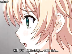 Парень целует аниме девку с большими сиськами и трахает на полу