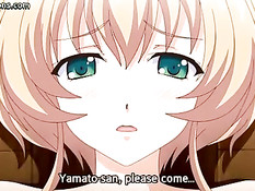 Парень целует аниме девку с большими сиськами и трахает на полу