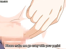 Парень целует аниме девку с большими сиськами и трахает на полу