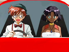 Очкарик делает куннилингус и трахает грудастую хентай мулаточку