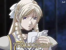 Две хентай лесбиянки насаживаются на двусторонний фаллоимитатор