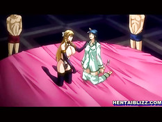 Сисястые аниме лесбиянки с бритыми кисками используют вибратор