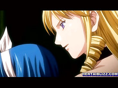 Сисястые аниме лесбиянки с бритыми кисками используют вибратор