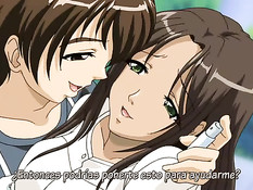 Вибратор во влагалище хентай девки заставляет её громко стонать