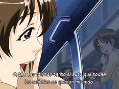 Вибратор во влагалище хентай девки заставляет её громко стонать