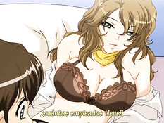 Вибратор во влагалище хентай девки заставляет её громко стонать