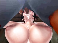 Грудастая 3D девка ебёт себя секс игрушками и трахается с парнем