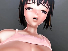 Грудастая 3D девка ебёт себя секс игрушками и трахается с парнем