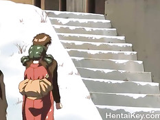 Возбуждённые хентай девки занимаются групповым сексом с парнем