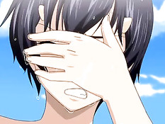 Сисястая хентай девка накинулась на возбуждённый хуй и отсосала