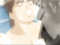 Четыре хентай девушки устроили групповую секс оргию со страпоном