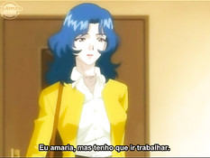 Четыре хентай девушки устроили групповую секс оргию со страпоном