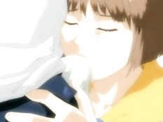 Девка с голубыми волосами занимается сексом с мужчиной и парнем