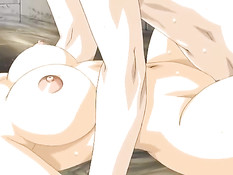 Паренёк оттрахал грудастую невинную хентай девчонку на сеновале